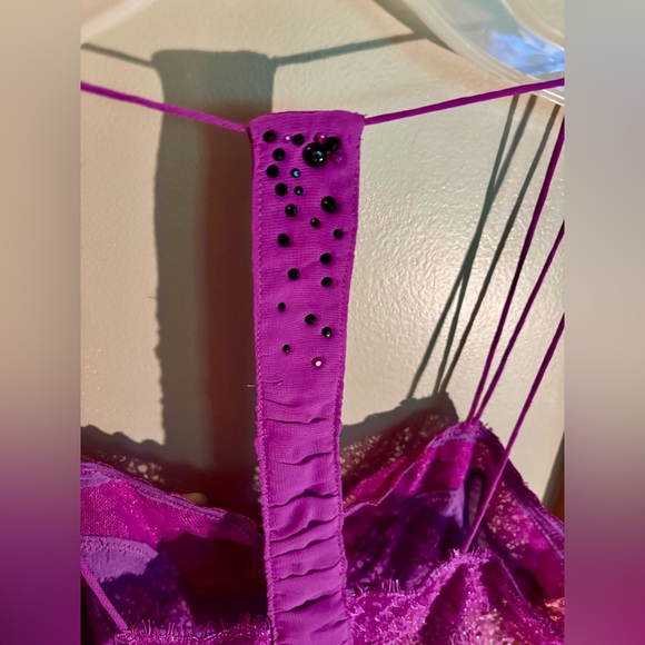 ⭐️Free People Rhinestone Whimsy Strappy Lace Camisole in Violet XS⭐️NWT RARE - Picture 4 of 10